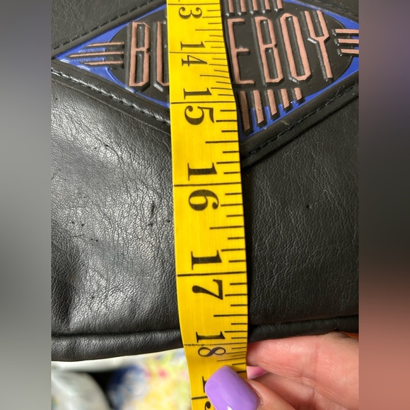 Bugle Boy black vintage vegan leather backpack good pre-owned condition - Picture 5 of 9